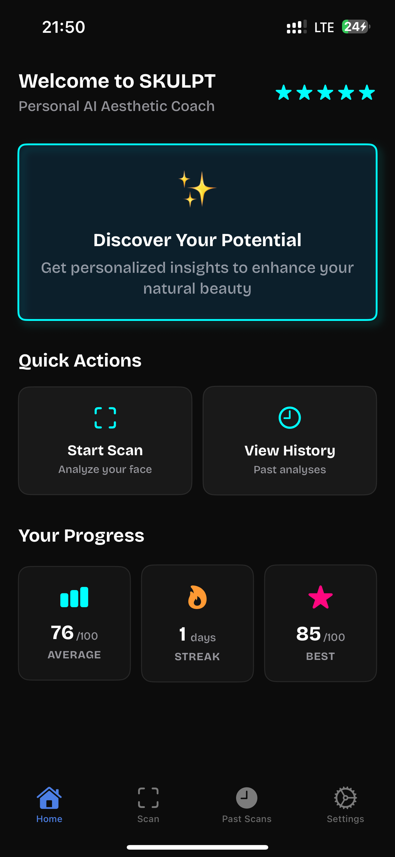 SKULPT Home View